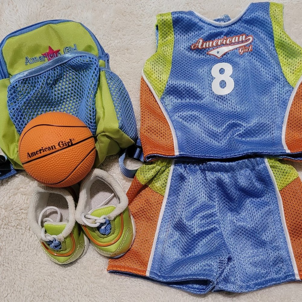 Authentic American Girl Doll Basketball Outfit and Accessories